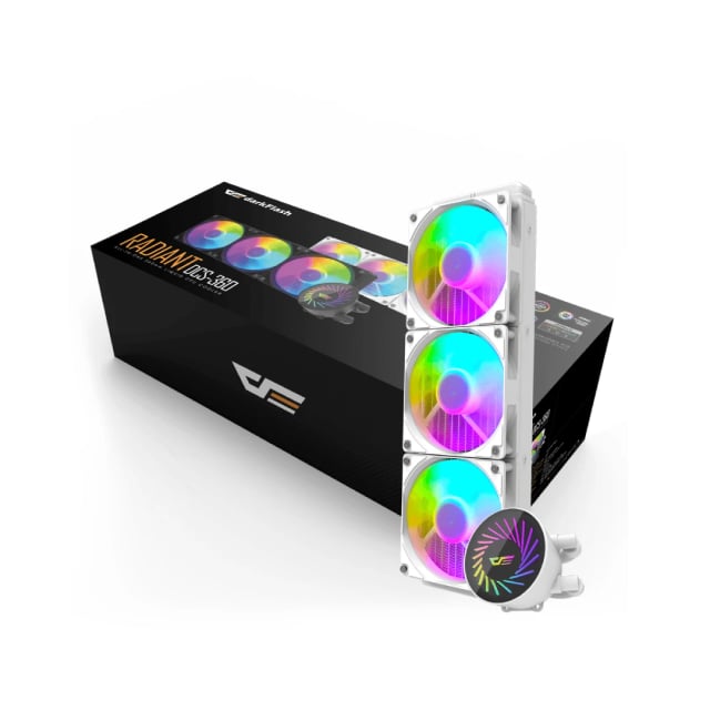 DarkFlash DCS360 ARGB Liquid CPU Cooler - WHITE - Gaming PC Component | High Performance Hardware