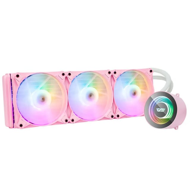 darkFlash Twister DX360 Pink 360mm ARGB AIO Liquid CPU Cooler - Gaming PC Component | High Performance Hardware