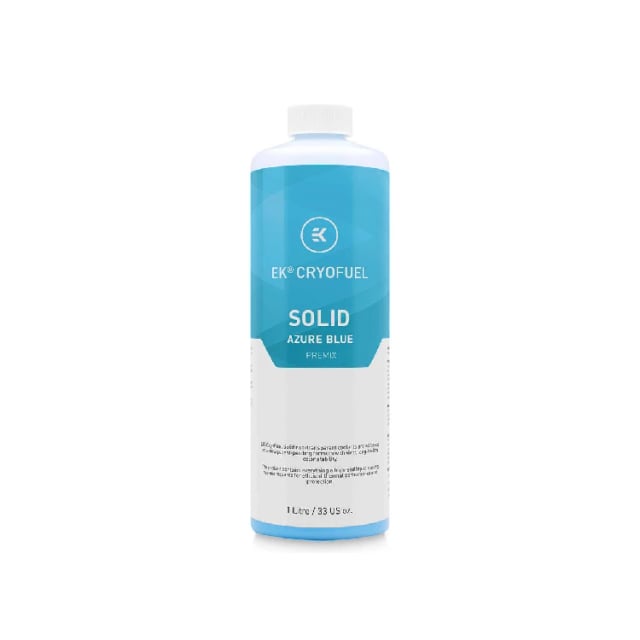 EKWB EK-CryoFuel Solid Azure Blue (Premix 1000mL) - Gaming PC Component | High Performance Hardware
