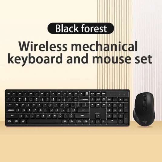 Aigo CK104 Wireless Mechanical Keyboard & Mouse Combo - Black - Gaming PC Component | High Performance Hardware
