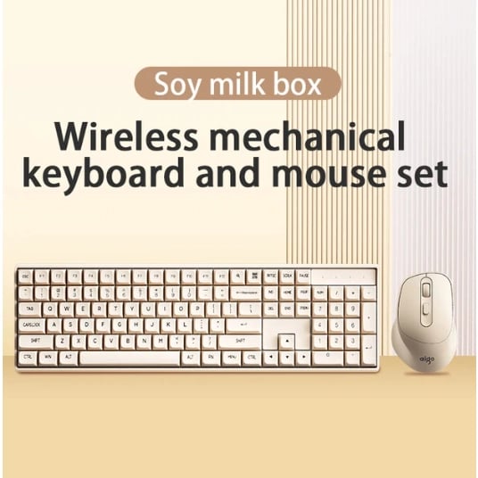 Aigo CK104 Wireless Mechanical Keyboard & Mouse Combo - Cheese - Gaming PC Component | High Performance Hardware