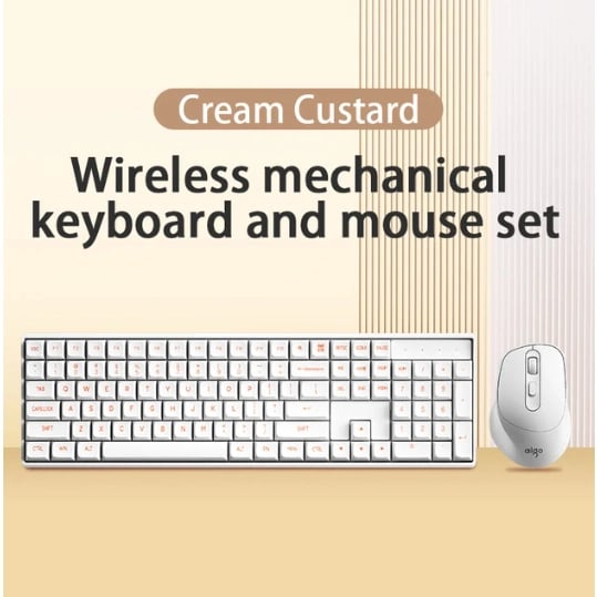 Aigo CK104 Wireless Mechanical Keyboard & Mouse Combo - White - Gaming PC Component | High Performance Hardware