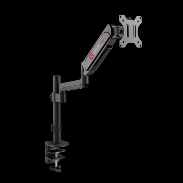 GAMEON GO-3363 Pole-Mounted Spring-Assisted Single Monitor Arm For Gaming And Office Use - Black - Gaming PC Component | High Performance Hardware