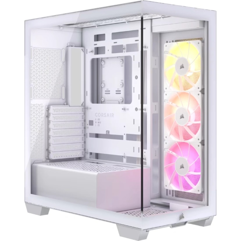 CORSAIR CASE 3500X ARGB TEMPERED GLASS MID-TOWER, WHITE