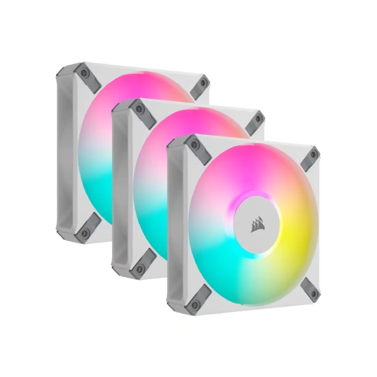 CORSAIR iCUE AF120 RGB ELITE 120mm PWM Triple Fan Kit - White
