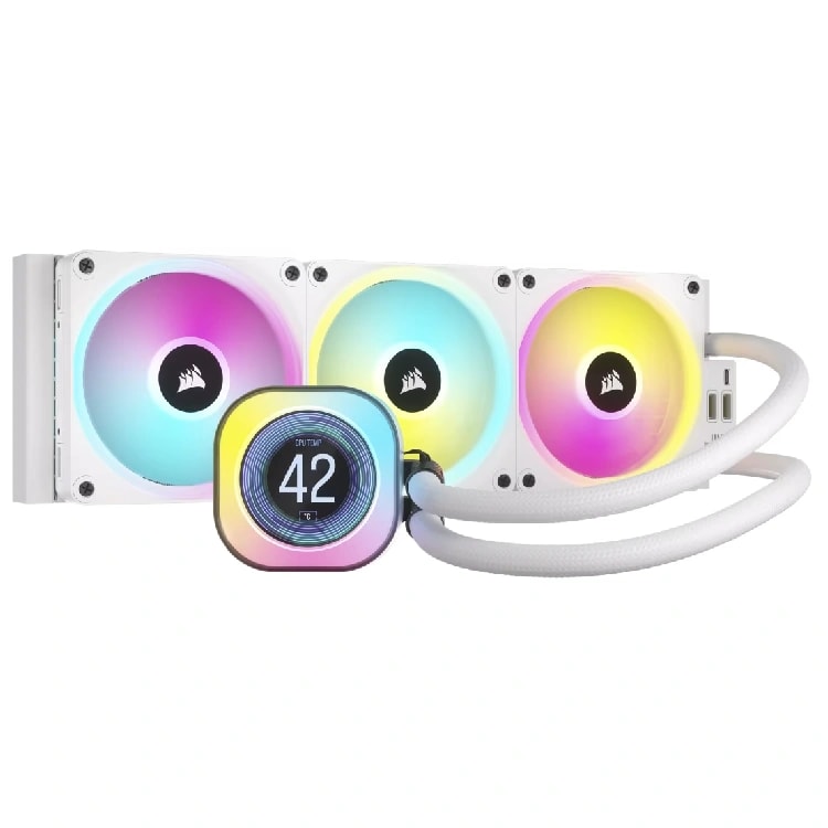 CORSAIR iCUE LINK H150i LCD Liquid CPU Cooler, White