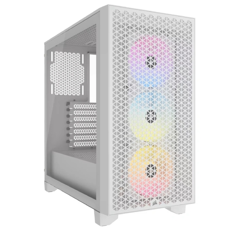 CORSAIR 3000D RGB AIRFLOW Mid-Tower PC Case - White