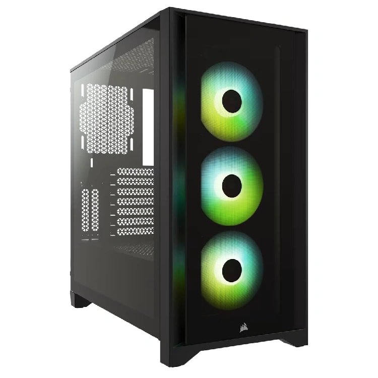 CORSAIR iCUE 4000X RGB Tempered Glass Mid-Tower ATX Case — Black