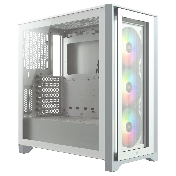 CORSAIR iCUE 4000X RGB Tempered Glass Mid-Tower ATX Case — White
