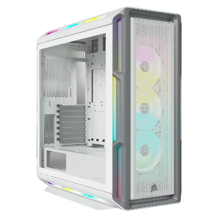 CORSAIR iCUE 5000T RGB Tempered Glass Mid-Tower ATX PC Case — White