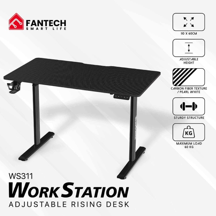 FANTECH WORKSTATION WS311 Adjustable Rising Desk Black