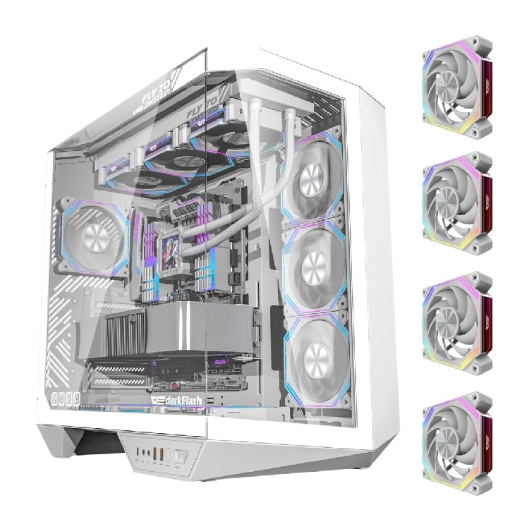 DARKFLASH DY470 ATX PC Case White