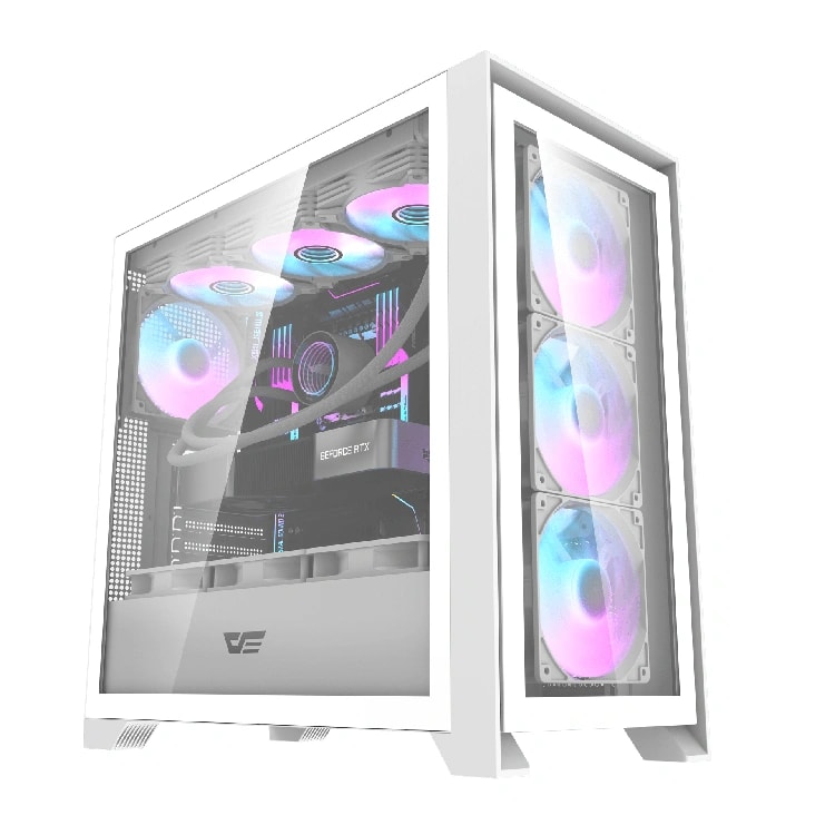 DARKFLASH DRX90 Glass ATX PC Case White