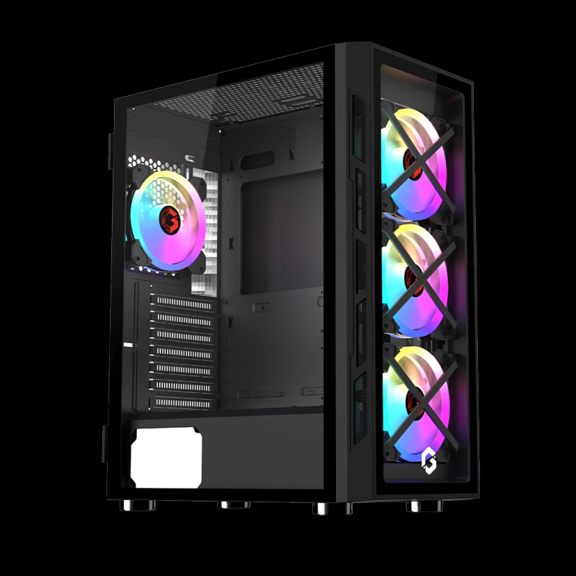 GAMEON TRIDENT III Mid Tower Gaming Case (Fixed ARGB) 4 Fans