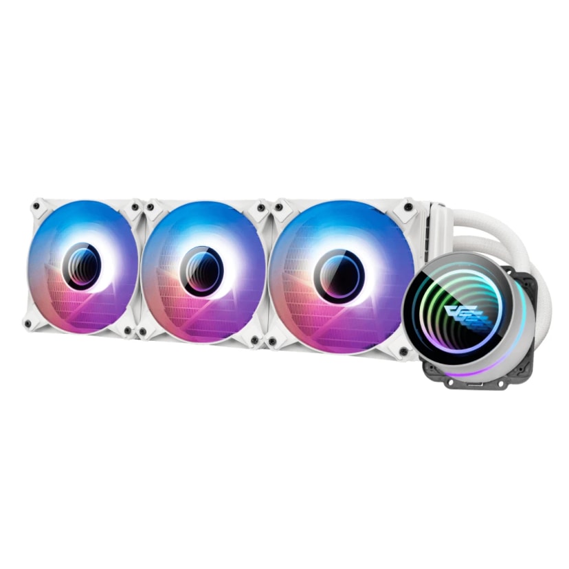 Darkflash DX360 V2.6 ARG CPU Liquid Cooler, Latest Intel17xx & AMD5 Support, 1800 RPM, Water Pump Infinity Mirror With 360 Degree Rotation - WHITE