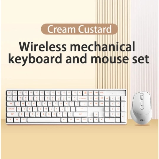 Aigo CK104 Wireless Mechanical Keyboard & Mouse Combo - White