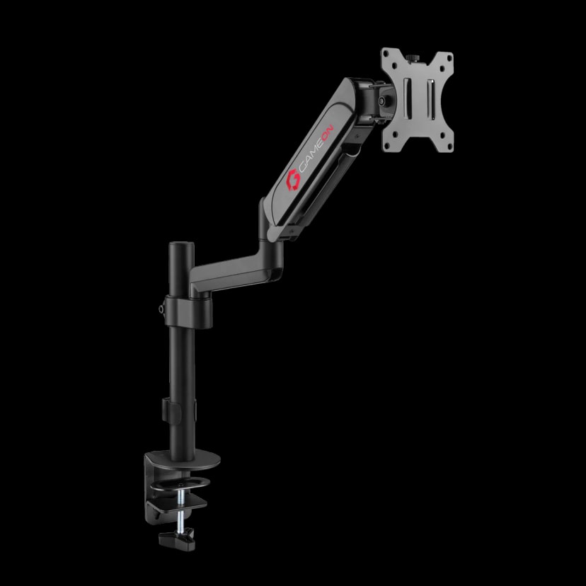 GAMEON GO-3363 Pole-Mounted Spring-Assisted Single Monitor Arm For Gaming And Office Use - Black