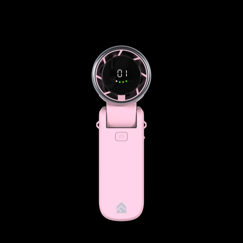 Fantech Life Portable Cooler PAC3 - Kipas Mini 13000 RPM, 100 Speed Adjustment, LCD Display, Powerful Airflow - Pink