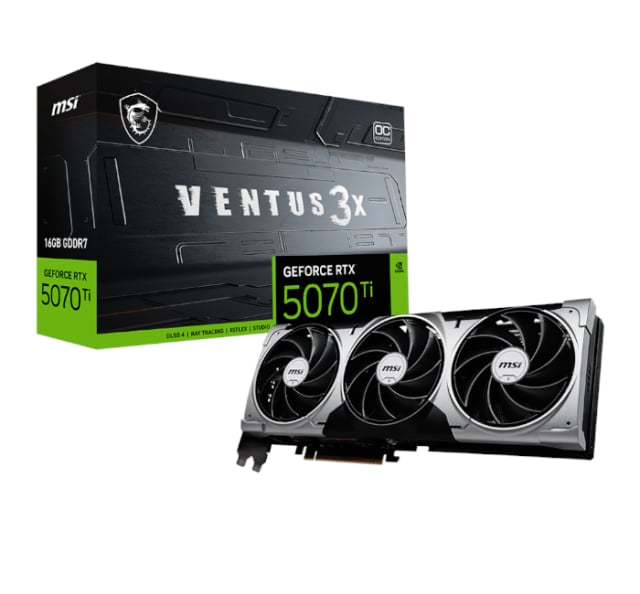 MSI GeForce RTX 5070 Ti 16GB GDDR7 Shadow 3X OC - Gaming PC Component | High Performance Hardware