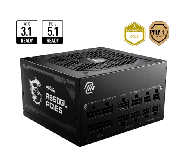 MAG A850GL 80+ Gold - Gaming PC Component | High Performance Hardware