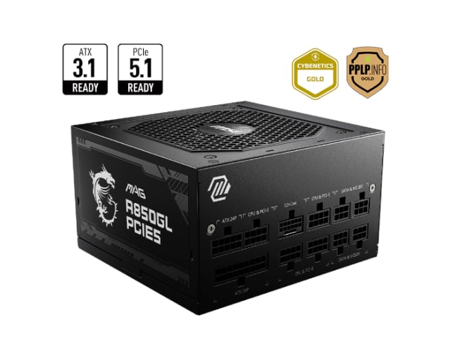 MAG 850 Watts 80 Plus Gold Modular - Gaming PC Component | High Performance Hardware