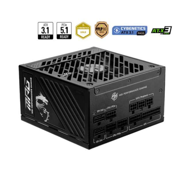 MPG A1000GS 1000 Watts 80+ Gold Modular - Gaming PC Component | High Performance Hardware