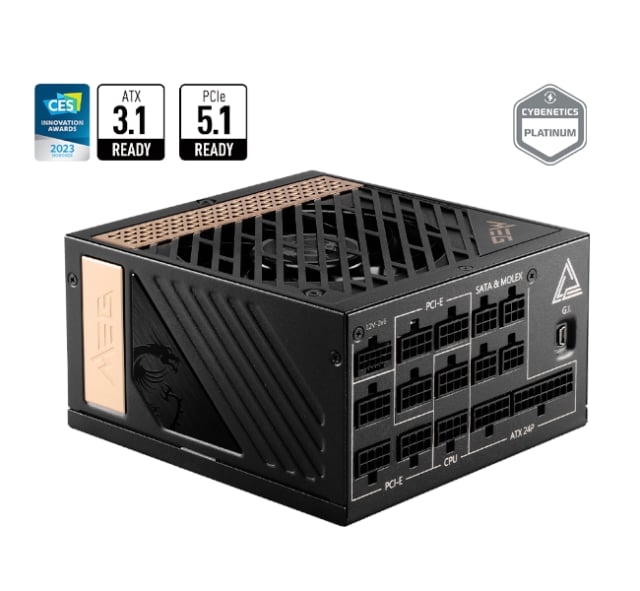 MSI MAG Ai1300P 80 Plus Platinum Modular - Gaming PC Component | High Performance Hardware