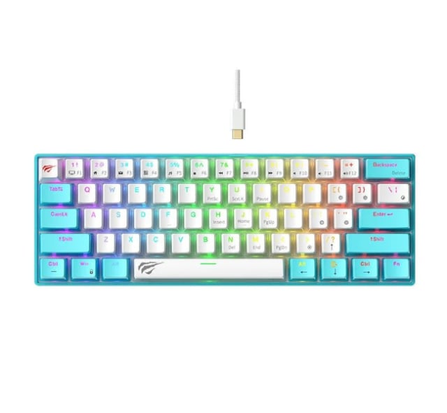 HAVIT KB903L Gaming Keyboard White Blue - Gaming PC Component | High Performance Hardware