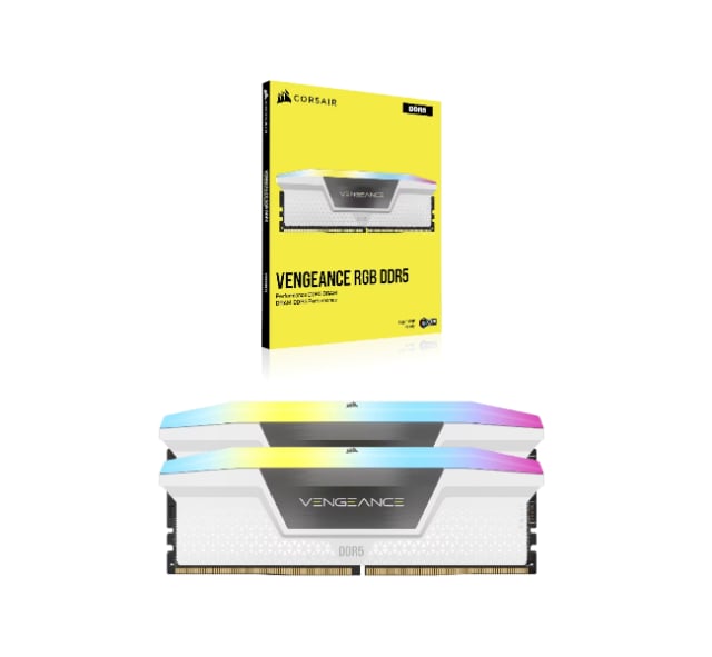 VENGEANCE® RGB 32GB (2x16GB) DDR5 DRAM 6000MT/s CL40 Memory Kit — White - Gaming PC Component | High Performance Hardware