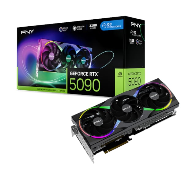 PNY GeForce RTX™ 5090 ARGB RGB™ Overclocked Triple Fan GPU - Gaming PC Component | High Performance Hardware