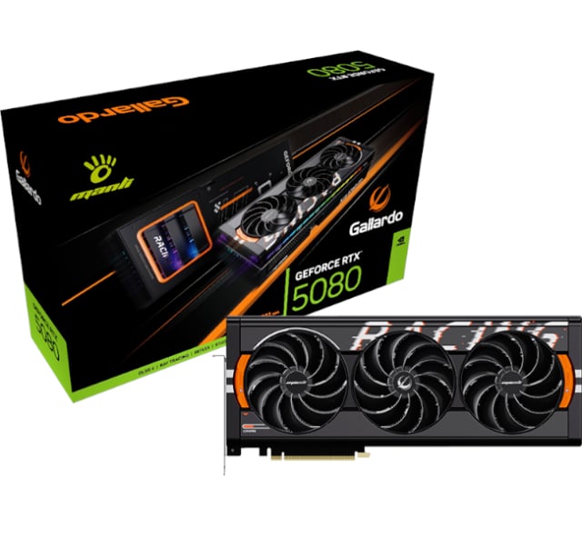 Manli Gallardo GeForce RTX 5080 OC 16GB GDDR7 - Gaming PC Component | High Performance Hardware