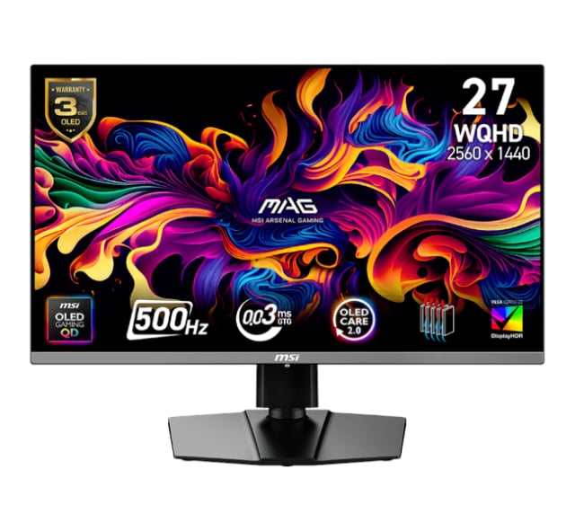 MSI MAG 272QP QD-OLED X50 BLACK - Gaming Monitor | QHD (2560 x 1440) 144Hz 27 inches
