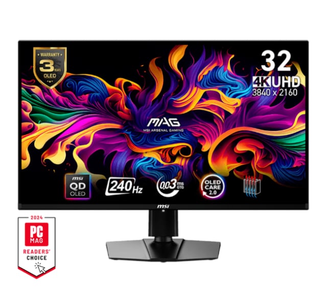 MSI MAG 321UPX QD-OLED Black - Gaming Monitor | QHD (2560 x 1440) 144Hz 27 inches