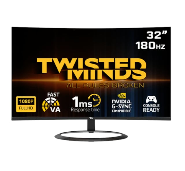 Twisted Minds TM32CFHD180VA - Gaming Monitor | QHD (2560 x 1440) 144Hz 27 inches