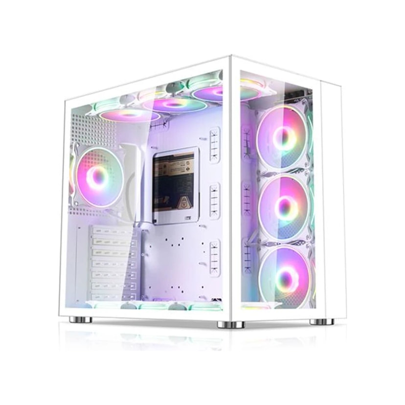 Xander Neptune Tempered Glass ATX Gaming Case - White - WCA0016