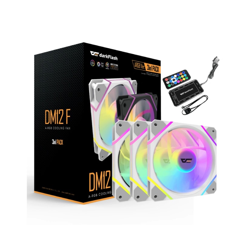 DARKFLASH DM12F 3 IN 1 WHITE COOLING FAN