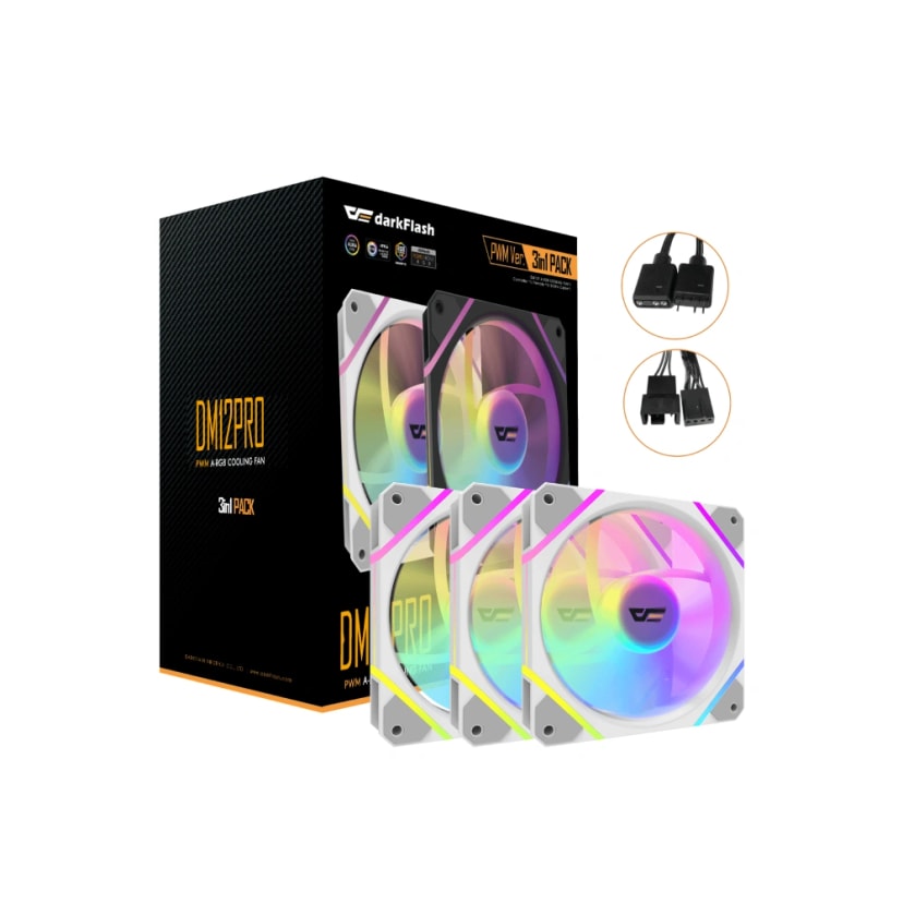 DARKFLASH DM12 PRO 3 IN 1 WHITE COOLING FAN
