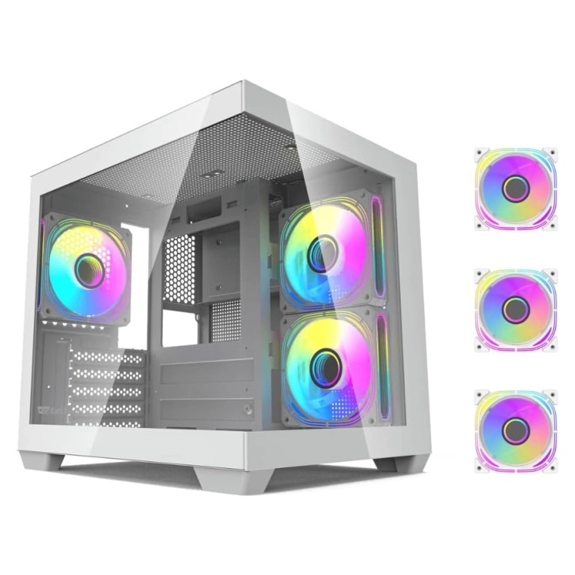 DARKFLASH D275M WHITE CASE WITH INF24T 3 ARGB FANS White