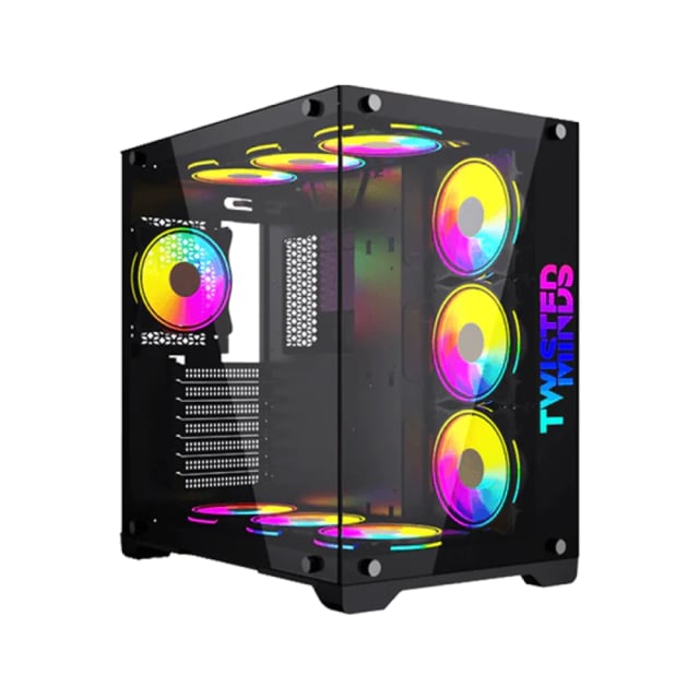 Twisted Minds Bullet-07 Fans Mid Tempered Glass Mid Tower Gaming Case - Black - Gaming PC Component | High Performance Hardware