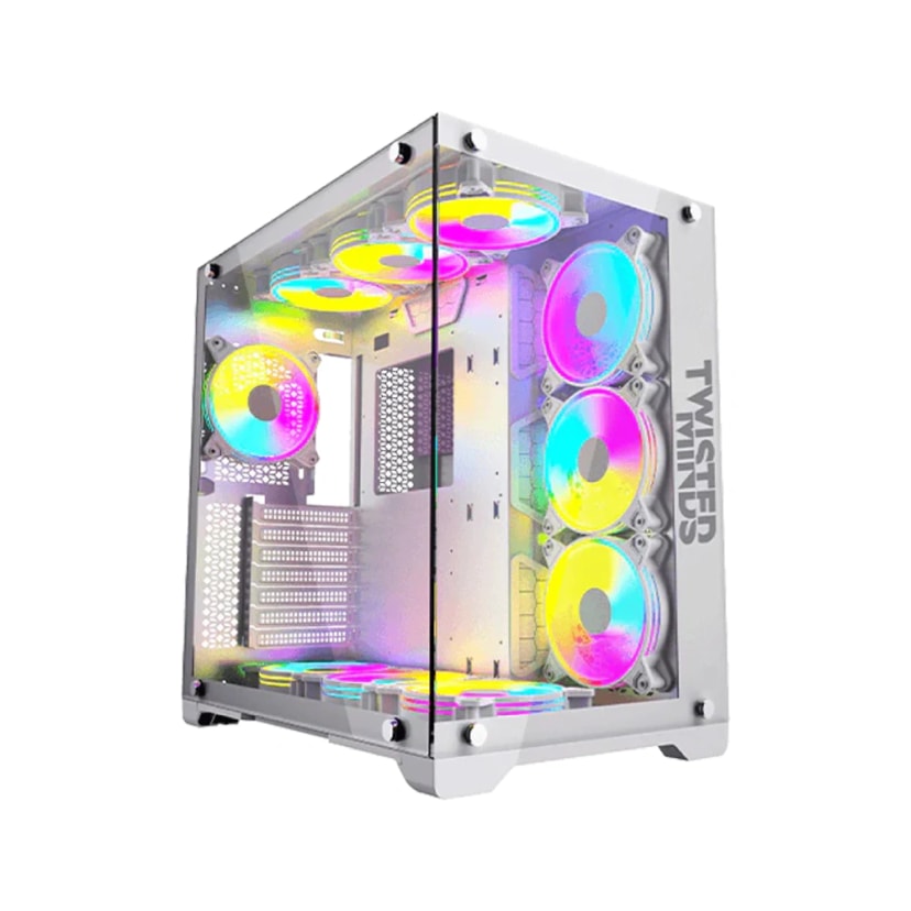 Twisted Minds Bullet-07 Fans Mid Tempered Glass Mid Tower Gaming Case - White