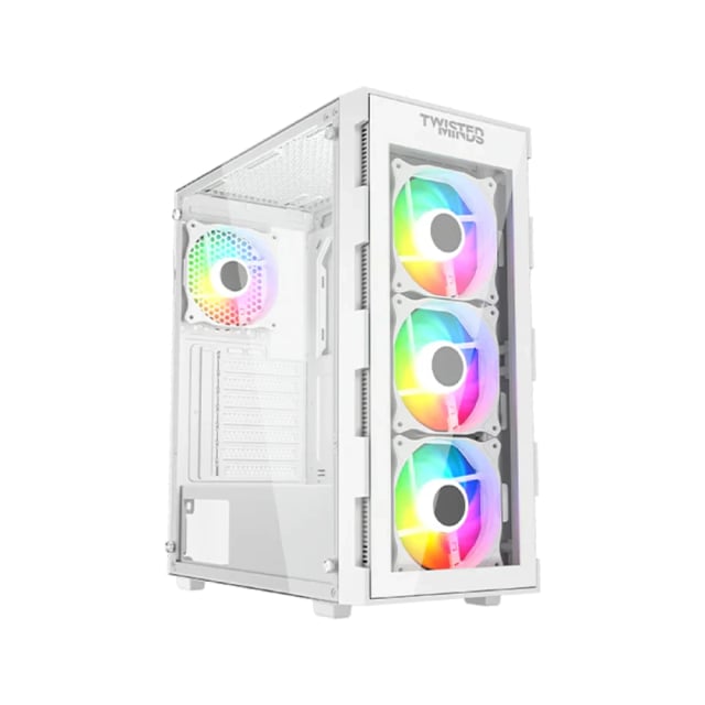 Twisted Minds Titan Glass Mid Tower Gaming Case - White - Gaming PC Component | High Performance Hardware