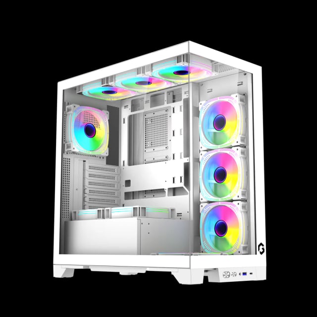 GAMEON Emperor Arctic IV Series Mid Tower Gaming Case - White - Gaming PC Component | High Performance Hardware