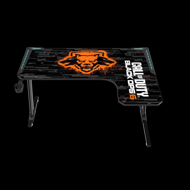 GAMEON Call Of Duty (COD) Raptor BLKOPS6-R Series L-Shaped RGB Flowing Light Gaming Desk - Gaming PC Component | High Performance Hardware