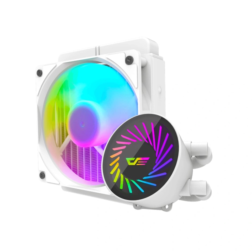 DarkFlash DCS120 ARGB Liquid CPU Cooler, 120 * 1 ARGB PWM Fans Supports latest LGA 1700,1200,115X, AM5/AM4/AM3 Sockets, 800~2000 rpm Speed, Low Noise Liquid Cooler