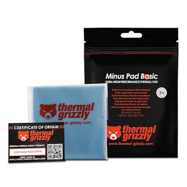 Thermal Grizzly Minus Pad Basic - 100x100x1,0 mm 2 pcs - Gaming PC Component | High Performance Hardware