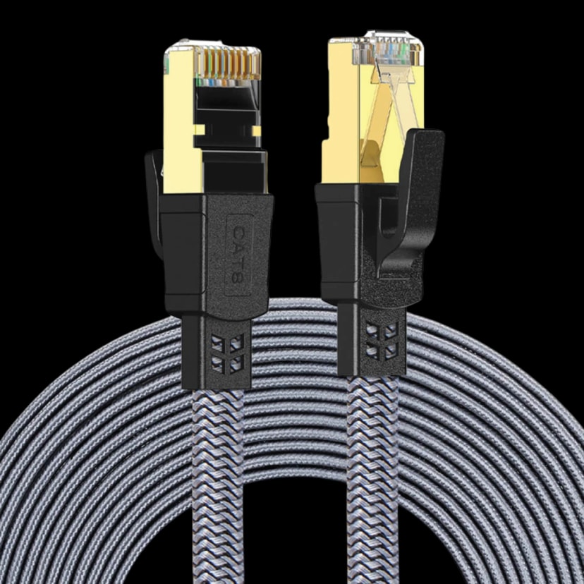 Twisted Minds Flat Braided Network Cable, Transmission Rate 40GBPS / 2000MHZ - 20M