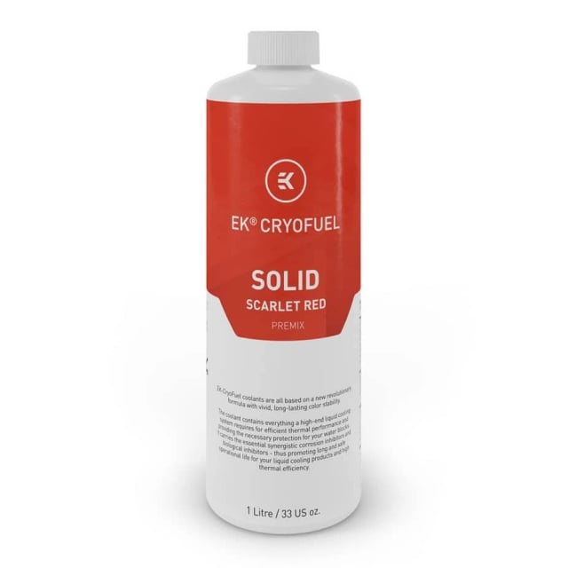 EKWB EK-CryoFuel Solid Scarlet Red (Premix 1000mL) - Gaming PC Component | High Performance Hardware