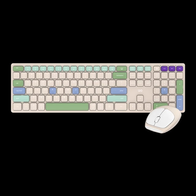 FANTECH WK895 GO POP Office Wireless Keyboard And Mouse Combo - Beige - Gaming PC Component | High Performance Hardware