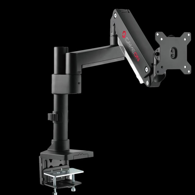 GAMEON GO-2083 Pole-Mounted Aluminum Heavy-Duty Spring-Assisted Single Monitor Arm For Gaming And Office Use - Black - Gaming PC Component | High Performance Hardware
