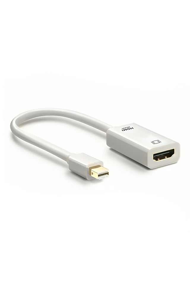 TORTOX Mini DisplayPort Male to HDMI Female 4K Cable Converter Adapter - White - Gaming PC Component | High Performance Hardware